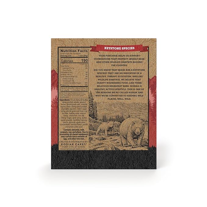 Kodiak Cakes Soft Baked Sandwich Breakfast Bar, Cinnamon Oat & Apple, High Protein, 100% Whole