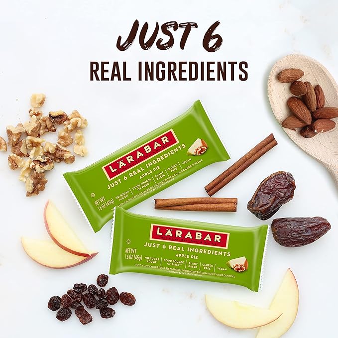 Larabar Apple Pie, Gluten Free Vegan Fruit & Nut Bar, 1.6 oz Bars, 16 Ct