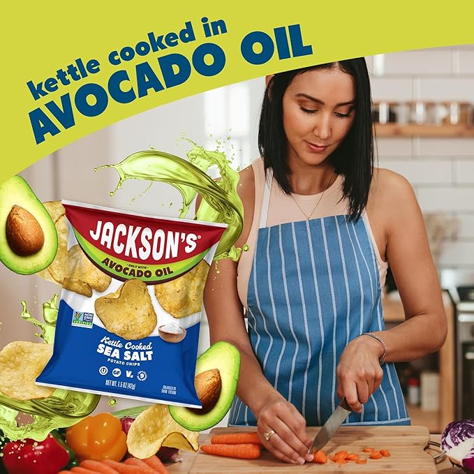 Jackson?™s Potato Classic Kettle Chips with Sea Salt (1.5oz, Pack of 28) - Made with Premium