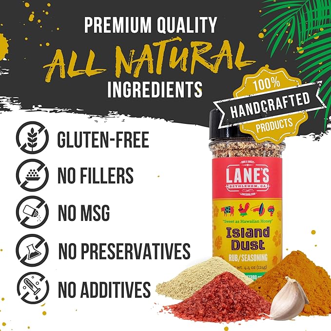 Lane's Island Dust Rub Alaea Hawaiian Sea Salt Seasoning Salt, All-Natural Hawaiian Alea Red Sea