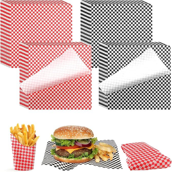 Tanlade 1000 Pcs Deli Paper Sheets 12 x 12 Inches Sandwich Paper Deli Basket Liner Wrap Food Basket