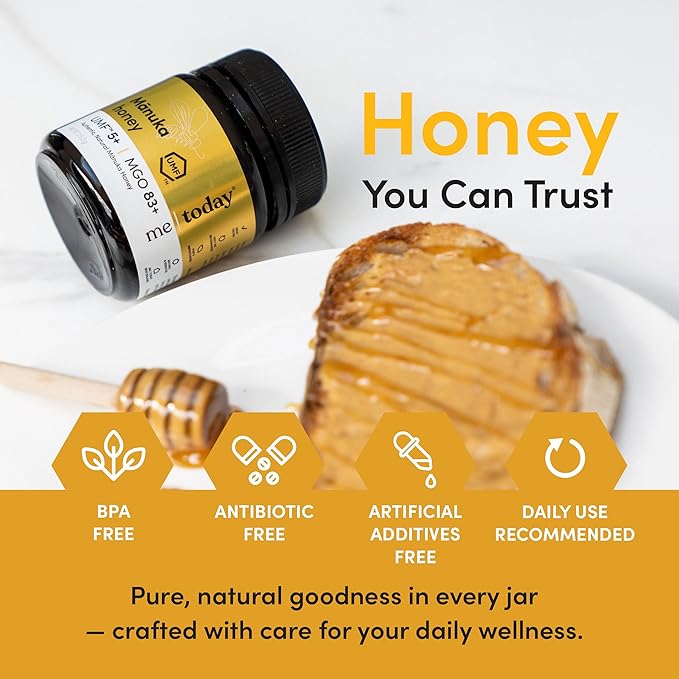 Me Today Manuka Honey UMF 5+/MGO 83+, Raw & Unpasteurized from New Zealand, Certified Authentic