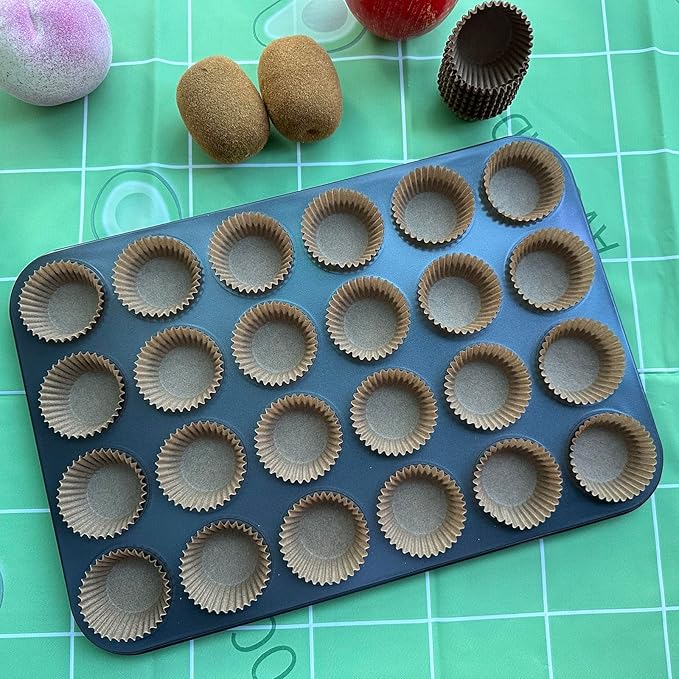1000-Count Natural Mini Cupcake Liners Small Muffin Liners No Smell Premium Greaseproof Paper