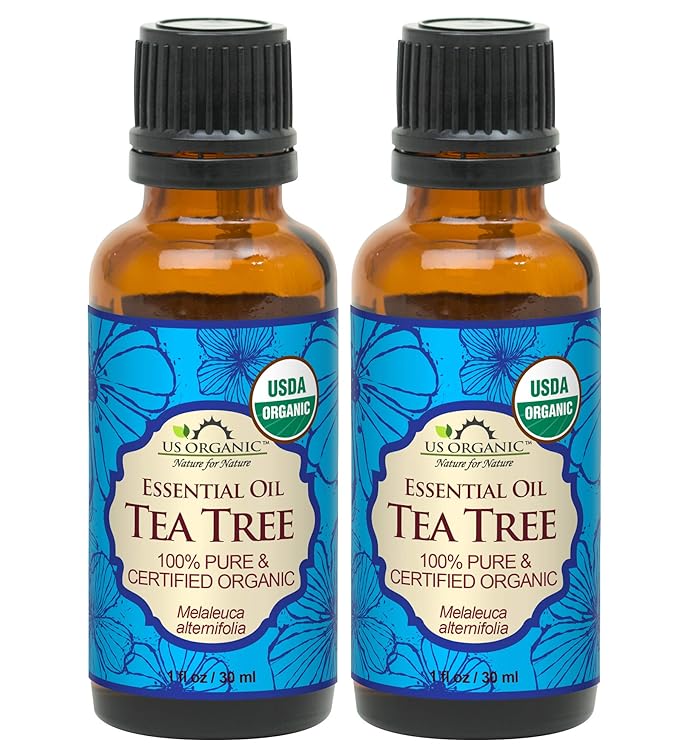 US Organic 100% Pure Tea Tree Essential Oil, Steam Distilled, USDA Certified Organic, for Hair