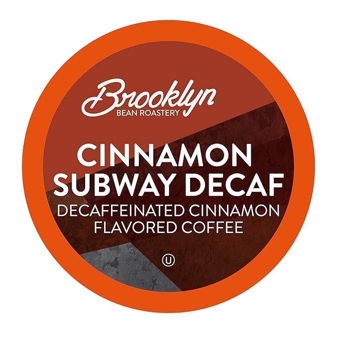 Brooklyn Beans Decaf Coffee Pods, Cinnamon Subway - Compatible with Keurig K Cup Brewers Including