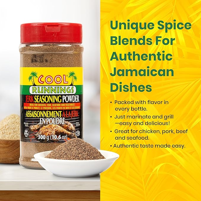 Cool Runnings Jerk Seasoning 300g - Bold Enpoudre Style Seasoning for Marinating, Grilling, Baking