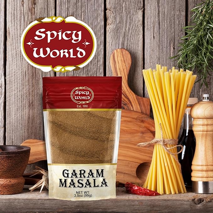 Spicy World Garam Masala Powder 3.5 Oz | Salt Free, Vegan | Indian Origin | Garam Masala Spice