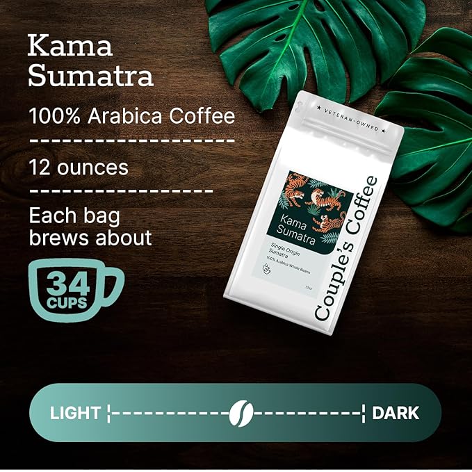 Couple?™s Coffee Whole Bean | Gives Back to Military Families | Single Origin Sumatra | Dark Roast
