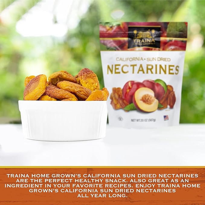Traina Home Grown California Sun Dried Nectarines - Healthy & Non-GMO, Sweet Flavor, Sun Dried