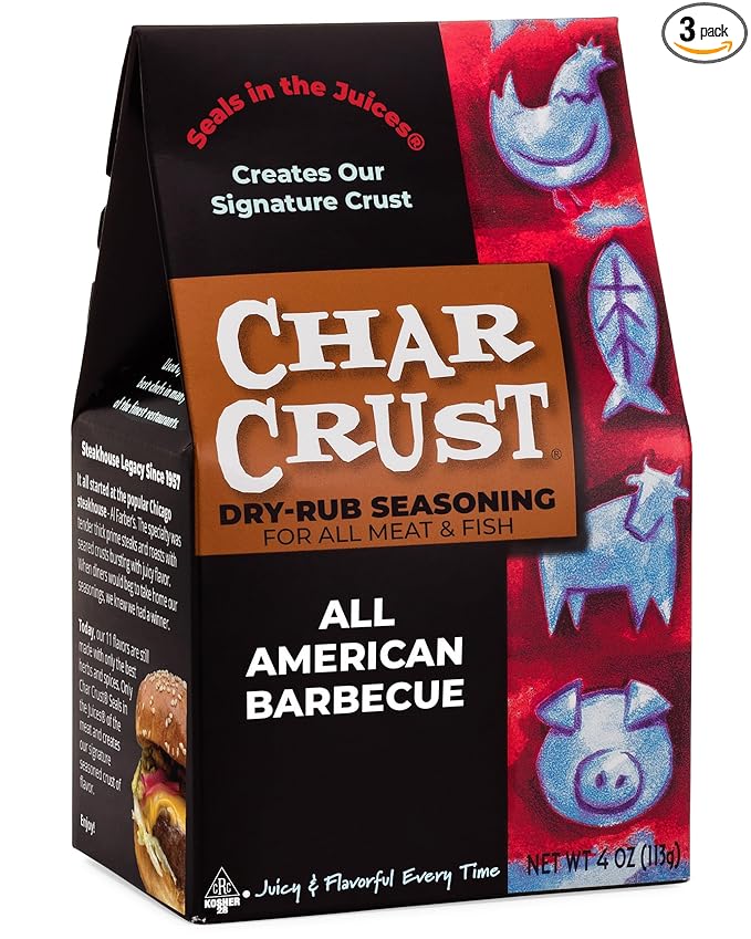 Char Crust Dry-Rub Seasonings All American Barbecue | All-in-one seasonings | Perfect for Ribs