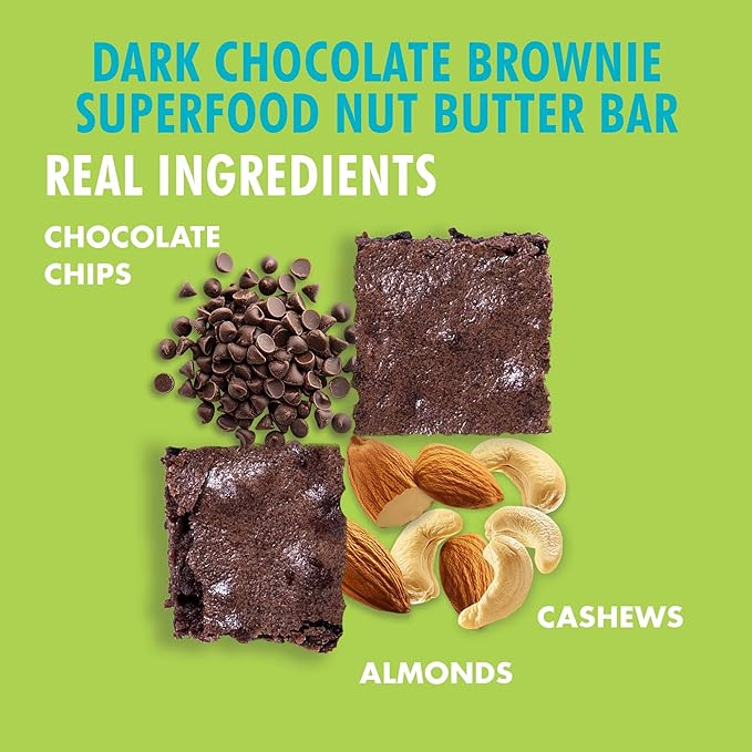B.T.R Nation Keto Superfood Protein Bars, Plant Based Vegan - Brownie RECHARGE | 12 Bars | Low Carb