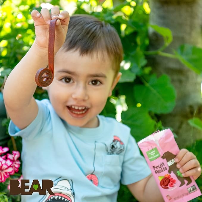BEAR Real Fruit Snack Rolls - Gluten Free, Vegan, and Non-GMO - Raspberry ??36 Rolls, Healthy
