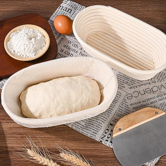 Saint Germain Bakery Premium Round Bread Banneton Basket with Liner - Perfect Brotform Proofing