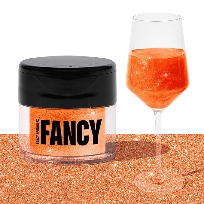 Fancy Sprinkles Limited Edition Halloween Carnelian Orange Premium Edible Glitter, 100% Edible