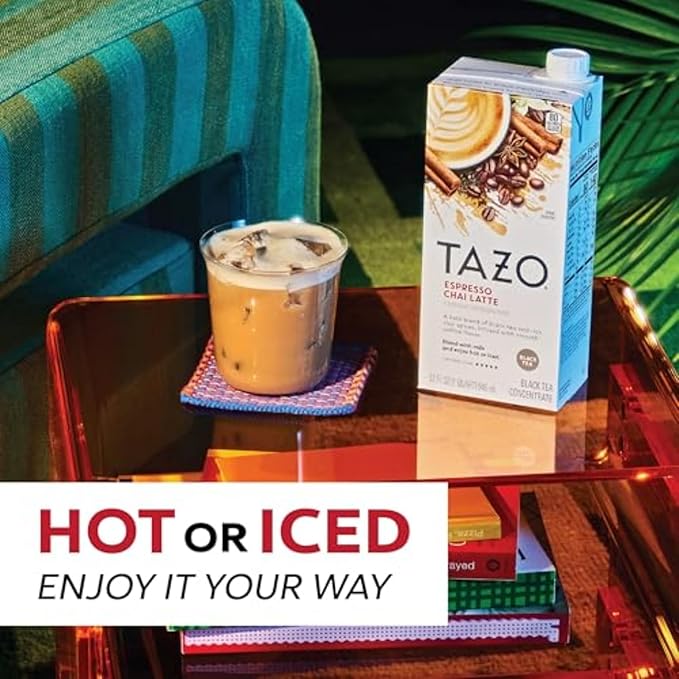 TAZO Espresso Chai Latte, Black Tea Concentrate, Easy to Serve Espresso Chai Tea for Everyday Cafe