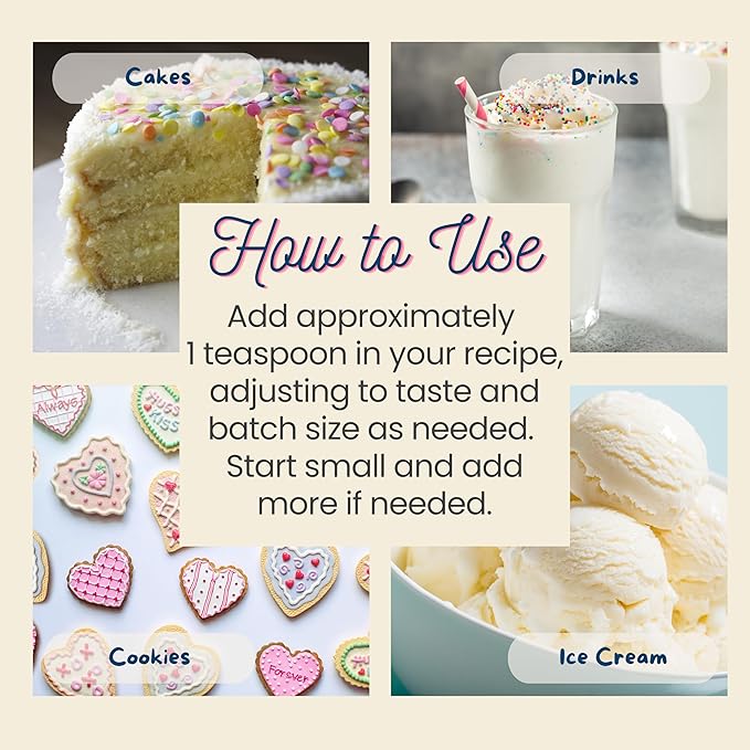 Natural Cake Batter Extract - 2 oz - Water-Soluble - By Harvest Moon Delights - Cake Batter Extract