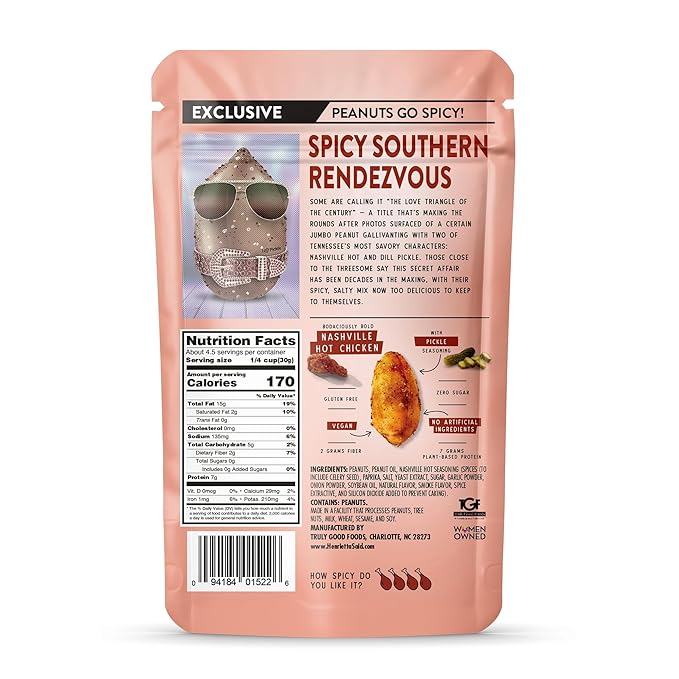 Henrietta Said Wing-Flavored Peanuts - Truly Good Foods Snacking Nuts - Bold Flavors - Savory &