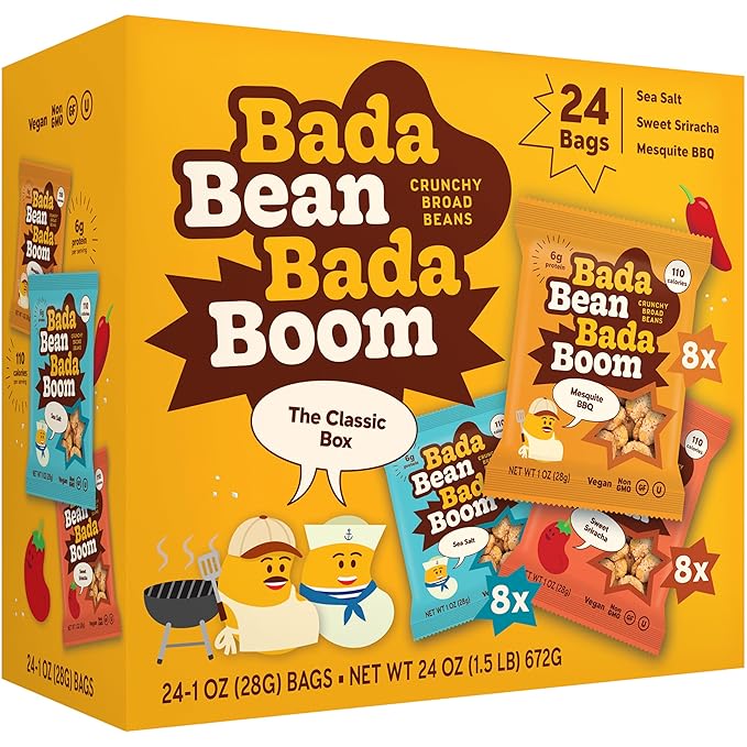 Bada Bean Bada Boom Plant-Based Protein, Gluten Free, Vegan, Crunchy Roasted Broad (Fava) Bean