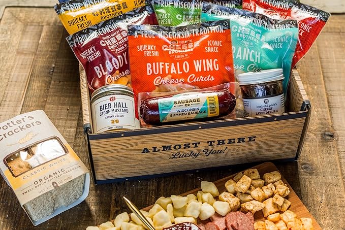Cheese Bros Deluxe Char-CURD-erie Gift Box | Fresh from Wisconsin | Includes Flavored Curds