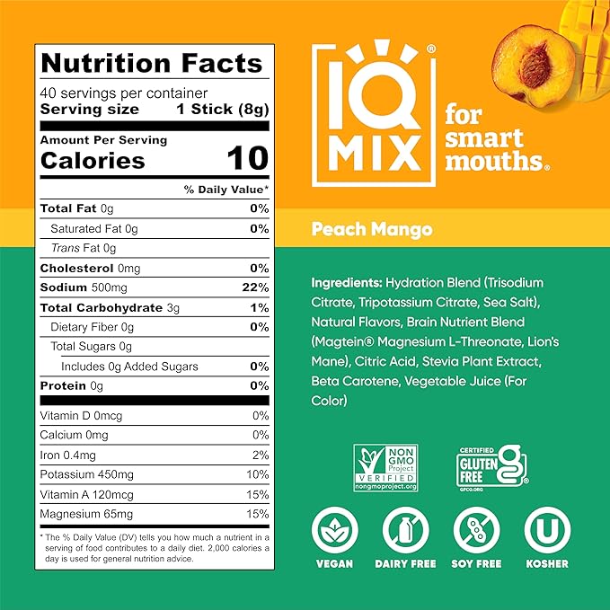 IQMIX Hydration Electrolyte Powder ??4-in-1 Formula for Hydration, Mental Clarity, Mood and
