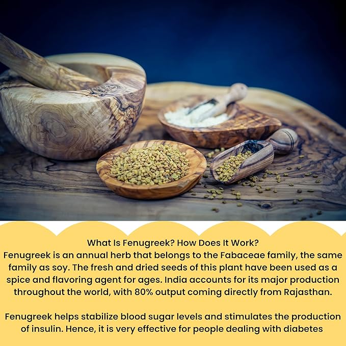 Herbs Botanica Fenugreek Powder Organic 100% Pure & Natural Methi for Hair, Skin, Cooking &
