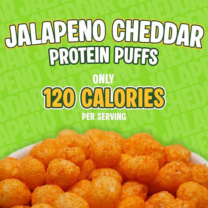 Twin Peaks Protein Puffs - (Jalapeno Cheddar), Keto Friendly, Low Carb Snack (300g, 21g Protein, 2g