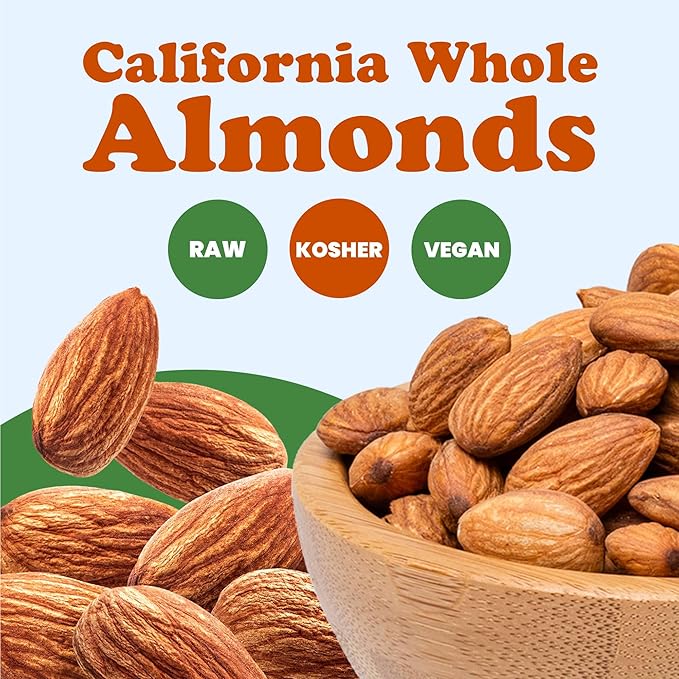 Food to Live California Almonds, 18 Pounds – Supreme, Whole, Raw, Unsalted, Unroasted Nuts, Natural.