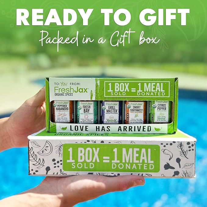 FreshJax Breakfast Seasoning Gift Set ??5 Organic Spices: Maple Cinnamon, Brunch, Bacon Salt