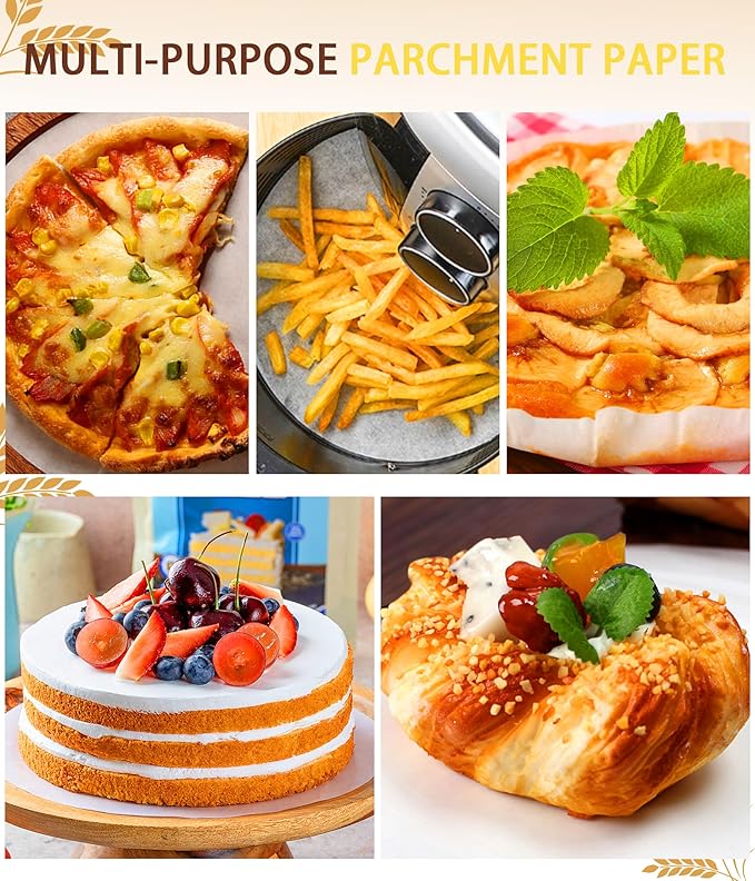 200Pcs Parchment Paper Rounds, 8 Inch Baking Parchment Circles, Precut Baking Sheets Round, Burger