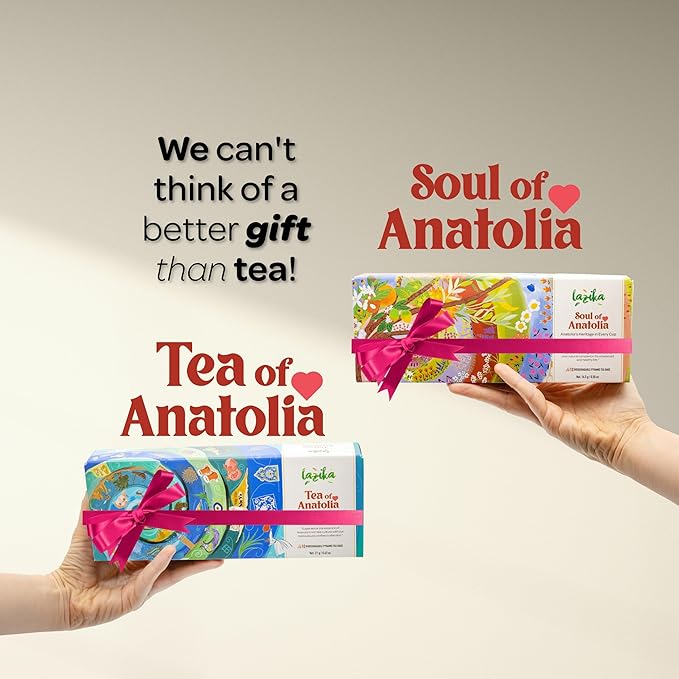 Lazika Tea Variety Pack with Lovely Presentation Box, Black, Green and Herbal Tea Sampler Gift Set