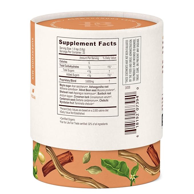 Banyan Botanicals Ashwagandha Latte – Caffeine-Free Organic Herbal Latte Mix – Instant Herbal