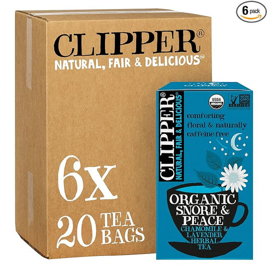 Clipper Tea Snore and Peace Chamomile & Lavender Herbal Tea ??Caffeine Free, USDA Organic, Great