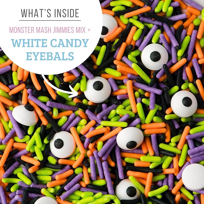 Sweets Indeed Halloween Cookie Cutters with Sprinkle Mix & Candy Eyeballs ??2 oz Sprinkles + 3