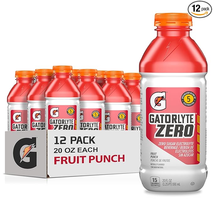 Gatorlyte Zero Rehydration Electrolyte Drink, Fruit Punch, Specialized Blend of 5 Electrolytes