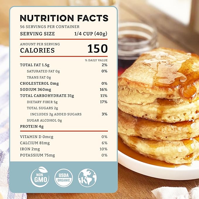 Sunrise Flour Mill USDA Organic 7-Grain Heritage Pancake Mix | Enjoy Fluffy & Tasty Waffles |