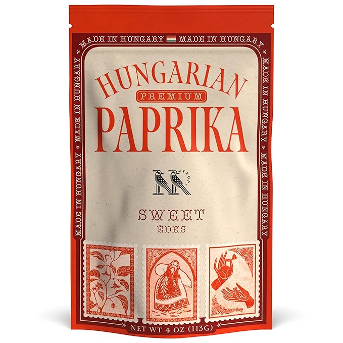 Premium SWEET Hungarian Paprika Powder (4 oz) - Non-GMO - Vibrant Deep Red Color - Protected