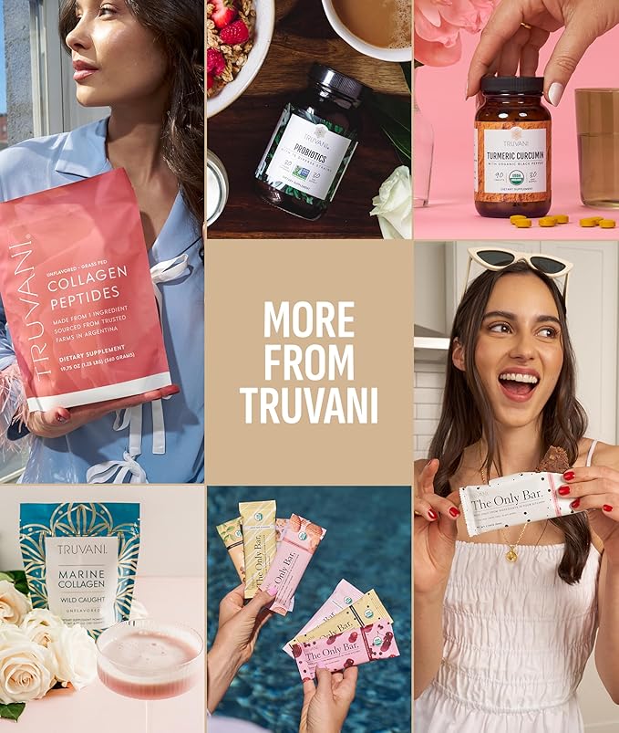 Truvani Protein + Energy Drink Mix with 87mg Caffeine | Vanilla Latte | 12g Organic Plant Based