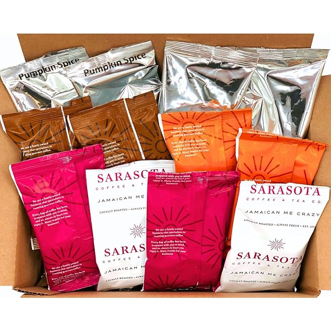 Ground Coffee | Gift Set Sampler Pack Variety Flavored Medium Roast Low Acid Mold Free Pouches |