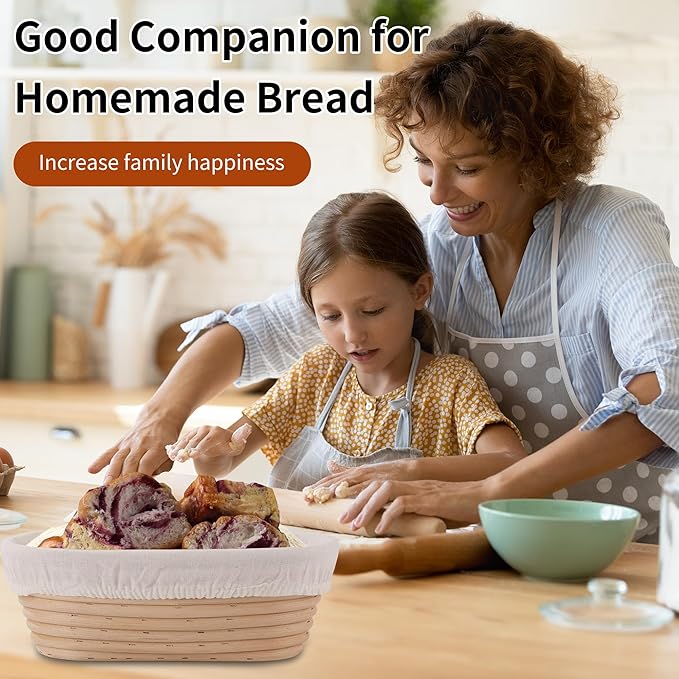 9.8 Inch Banneton Bread Proofing Basket Oval Sourdough Bread Basket Handmade Natural Brown Rattan