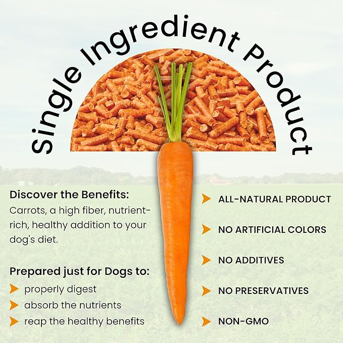 Olewo Original Carrots for Dogs ??Fiber for Perfect Poop, Dog Food Toppers for Picky Eaters
