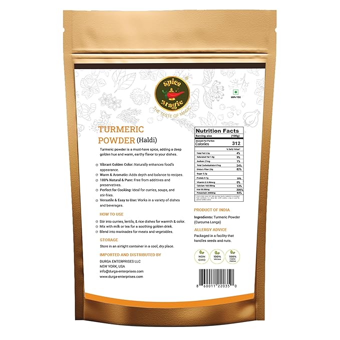 Spice Magic Turmeric Root Powder ??100% Pure and Natural, Non-GMO, Gluten Free, High Curcumin ??7 oz