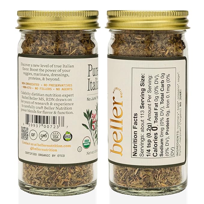 PURE ITALIAN | 0.8 oz | Organic Italian Seasoning Spice Blend for Authenticate Italian Cooking Made