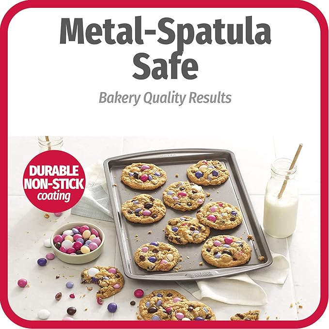 GoodCook Everyday Nonstick Carbon Steel 13” x 9” Baking Sheet Set, 3 Pack – Standard-Sized Carbon