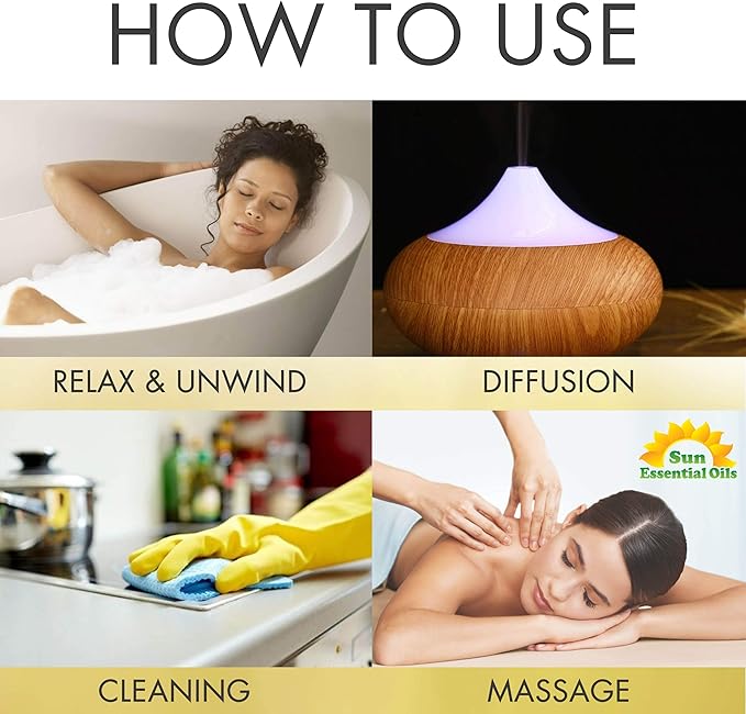 Sun Essential Oils - 16 oz Tea Tree Essential Oil for Skin, Hair, Scalp, Diffuser, Humidifier &