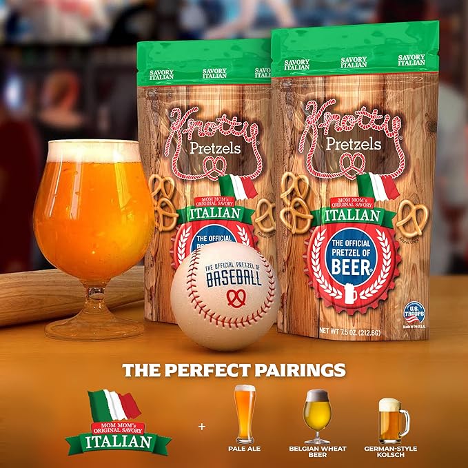 Knotty Pretzels ?쏷he Official Pretzel of Beer??7.5 oz Individual Seasoned Pretzels in Resealable