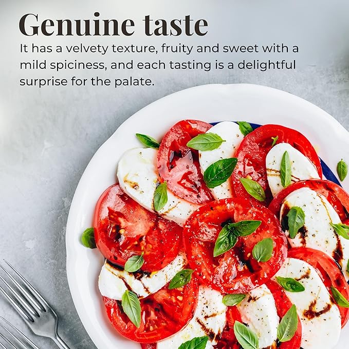 Aged Balsamic Glaze 8.45 fl.oz. (250ml), High Density Balsamic Vinegar Glaze Drizzle, Cream with