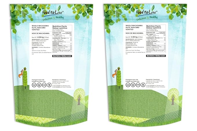 Whole Macadamia Nuts, 18 Pounds – Non-GMO Verified, Raw, Unsalted, Unroasted, Keto Friendly