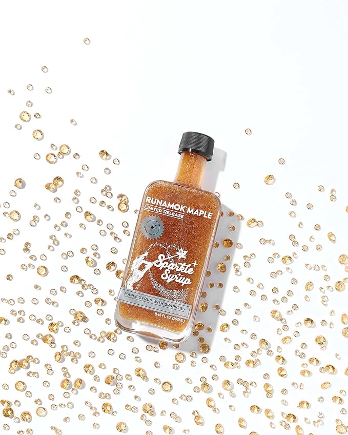 Runamok Sparkle Syrup - Maple Syrup Infused with Edible Sparkles, Perfect Pancake Syrup, Fun