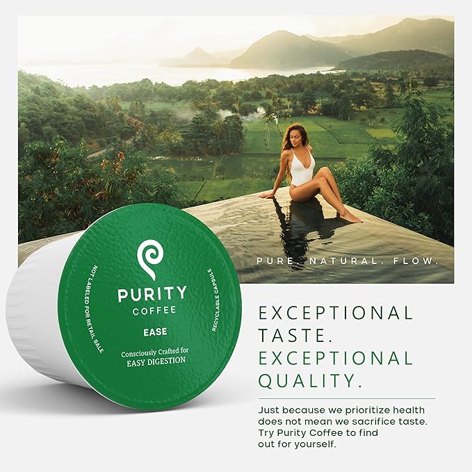 Purity Coffee EASE Dark Roast Low Acid Organic Coffee - USDA Certified Organic Specialty Grade