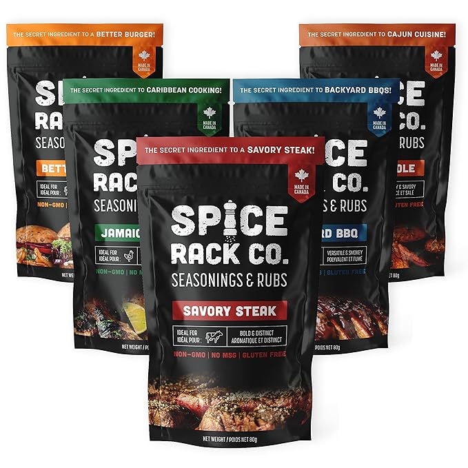 Spice Rack Co. BBQ Seasonings And Rubs - Smoking & Grilling Spices and Seasonings Sets, Grilling